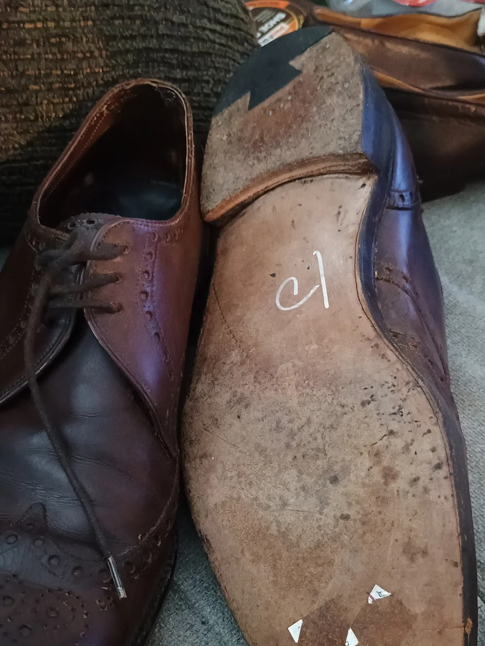 Men's Brown Leather Wingtip Dress Shoes (264) Size 12